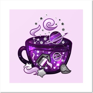 Pride Flag Teacup - Space Ace/Asexual Posters and Art